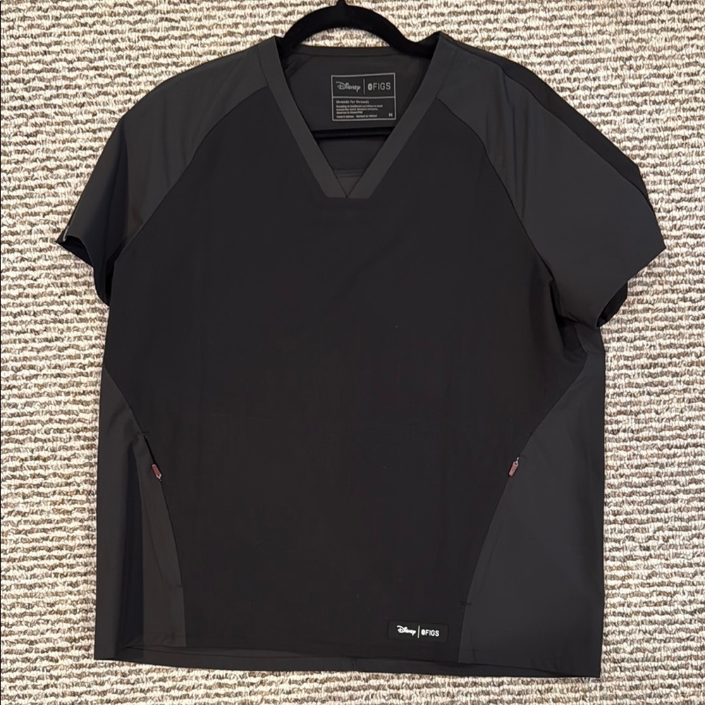 Figs x Disney Black V-Neck T-Shirt